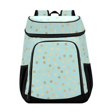 Imagem de Mochilas térmicas de 36 latas com glitter dourado azul-petróleo e à prova de vazamento, à prova d'água, para viagem, lancheira masculina