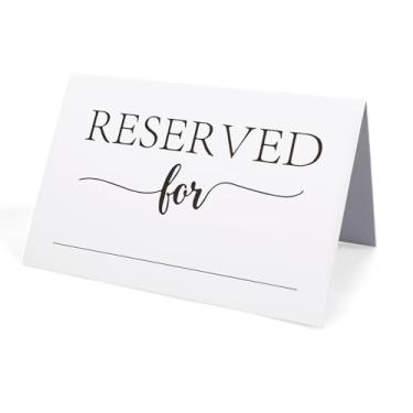 Imagem de 20un Cartões de Mesa Reservados, 10x15cm Cartões de Lugar com Campos para Nome Dobráveis Ideais para Casamentos Banquetes Restaurantes e Reuniões Negócios