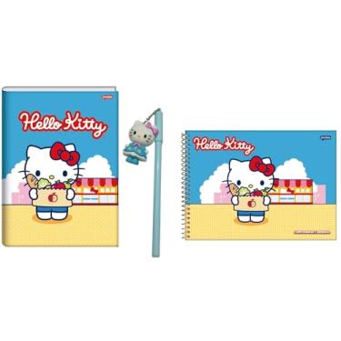 Imagem de Kit Escolar, Caderno Brochurão Universitário, Caderno Cartografia Desenho e Caneta Personagem, Material Escolar Infantil (modelo 06)