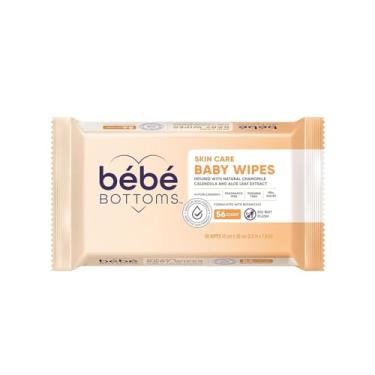 Imagem de Bébé Bottoms Pano facial hipoalergênico e lenços umedecidos para bebês - sem fragrância e parabenos, amigo da pele sensível - Essenciais de viagem, essenciais para bebês - Ideal para famílias em