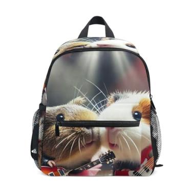 Imagem de GAIGEO Hamster Cute Backpack for Baby 10x4x12 In, Boys School Backpack with Water Bottle Pockets, Whistle Buckle