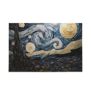 Imagem de Quebra-cabeça de noite estrelada de madeira e papel combinados de 1000 peças para adultos