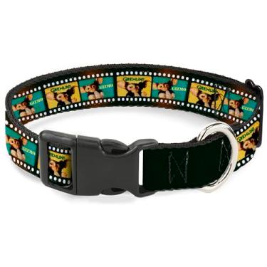 Imagem de Warner Bros. Coleira para animais de estimação, fivela de plástico para coleira de cachorro, blocos de pose de fita de filme Gremlins Gizmo, 24 a 33 cm de largura