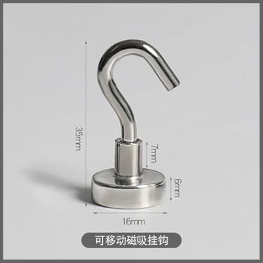 Imagem de Gancho Magnético para Geladeira Magnete Sem Vestígios de Aderência Magnética Pedra Ferro Porta Pendurada Colante Fácil Usar Conveniente Alta Durabilid