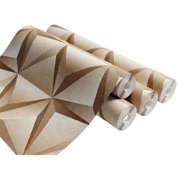 Imagem de Papel de Parede Adesivo PVC, Estampa Geométrica Bege, 5m x 45cm, Autoadesivo, Removível