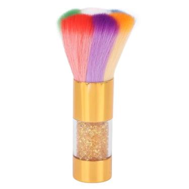 Imagem de Pincel de maquiagem com detalhes de diamante dourado para arte em unhas, remoção de poeira, cerdas macias, design portátil para manicure diário e uso de beleza