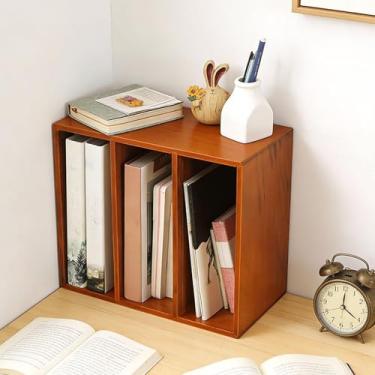 Imagem de WeiLaiKeQi Suporte para livros, revistas e arquivos, versátil porta-revistas vertical de madeira, para cômoda, ideal para quartos de estudantes e crianças, S