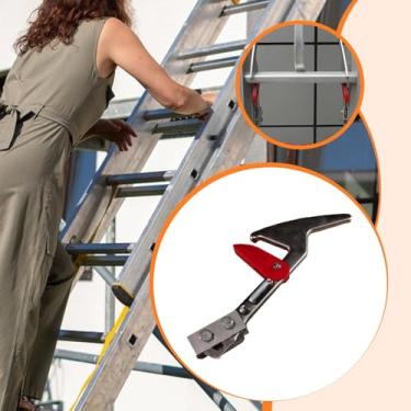 Imagem de Generic Trava de degrau para escada extensível, peça para escada de fibra de vidro tipo a, acessório profissional, gancho de mola reforçado e ampliado em, Parafuso Esquerdo de 4.5 Cm