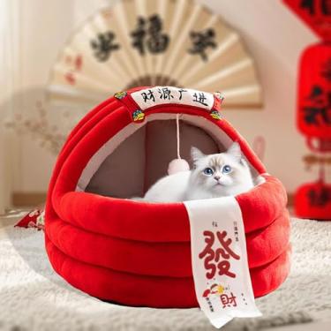 Imagem de Fenteer Cama para Gato, Casinha para Cachorro Pequeno, Estável, Confortável, Criativa, Compacta, Fofa, Quente para Gatinho, Cama Ideal para Gatos, L