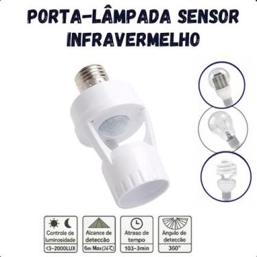 Imagem de Sensor Presença Lâmpada Fotocélula Soquete E27 Bocal Luz - ROMI
