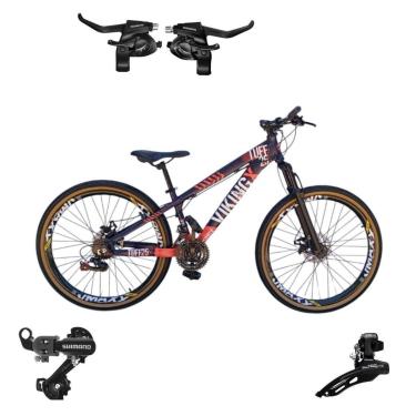 Imagem de Bicicleta 26 VikingX T25 24v Trocadores e Cambios Shimanos  Pneu Aro 26 Balão Faixa Amarela-Unissex