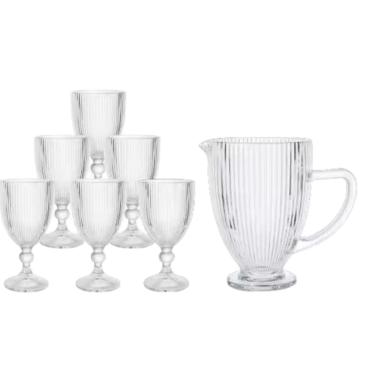 Imagem de Jogo de 06 Taças com Jarra Crystal 1L Ellegance Lux