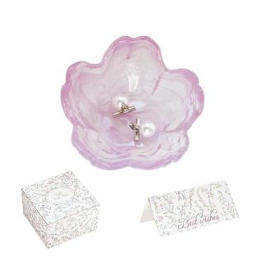 Imagem de Presentes de Dia das Mães para mulheres, suporte de anel de vidro com flor, bandeja de vidro, bugiganga de vidro, decoração de quarto de banheiro, prato de bugiganga, amizade, presente de aniversário