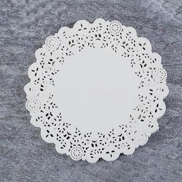 Imagem de 150 peças de Toalhinhas renda papel Tapetes decorativos em massa para sobremesas bolo utensílios festa Decoração Feito polpa madeira qualidade aliment