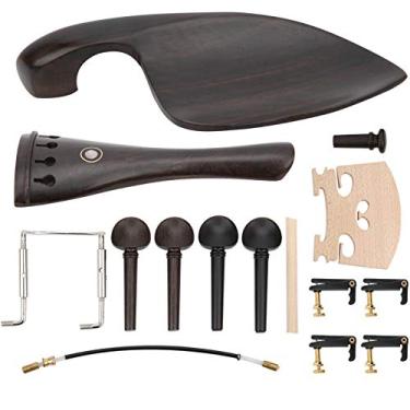Imagem de Naroote Kit de Peças de Violino Elegantes Afinadores de ébano para Amantes de Música para Violinistas de Tamanho 4/4