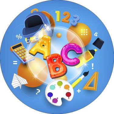 Imagem de Painel De Festa Redondo 1,50x1,50 - Formatura ABC Objetos 002 - Via Co