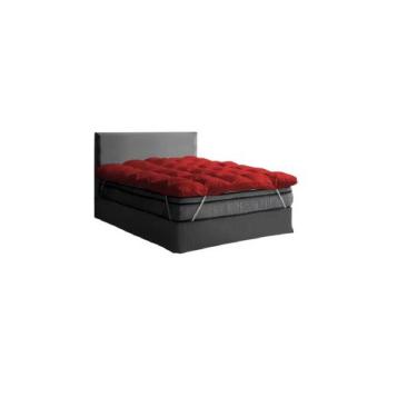 Imagem de Kit Pillow Top Casal Size Com 2 Travesseiros Siliconados Vermelho - Tu
