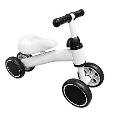 Imagem de Brinquedo Bicicleta Carro de Equilíbrio Infantil de Quatro Rodas sem Pedais Para Crianças Coloridas (BRANCO)