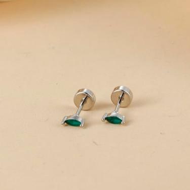 Imagem de Brincos de parafuso nas costas para mulheres, brincos de cartilagem de zircônia cúbica pequena para piercing Tragus Helix, standard, Cobre, Sem pedra preciosa