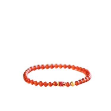 Imagem de Pulseira com contas de ágata vermelha, pulseira de cura de pedras preciosas naturais, joias modernas que trazem riqueza e boa sorte para uso casual diário