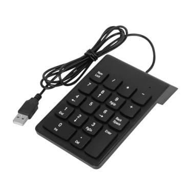 Imagem de Teclado Numérico USB com Fio, Preto, 18 Teclas, Portátil, Design Slim, 1,5m de Cabo, Plug and Play