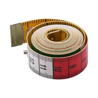 Imagem de Fita Métrica Dupla Face De 1,5M Com Fechos De Pressão Para Costura E T