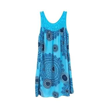 Imagem de Vestido Camisola Sem Mangas De Verão plus Size Para Mulheres Com Estam