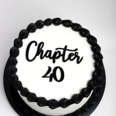Imagem de Q163 Chapter 40 Cake Topper – Black 40th Birthday Cake Toppers, Acrylic “ Forty" Cake Charm for Milestone Birthday, Happy 40 Cake Topper for Party, Dirty 40 Party Decorations for Him & Her