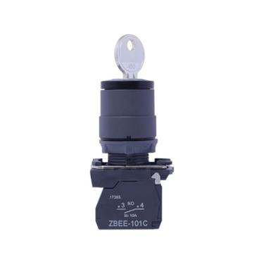 Imagem de ZCTTOUB Botão de chave Seleção de engrenagem de duas posições com autotravamento XB5AG21C Redefinição de três posições G33G55 (33C-3 Speed Self Locking)