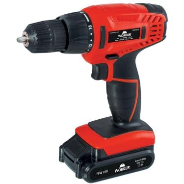 Imagem de Furadeira Parafusadeira 18v Bateria Bivolt Worker