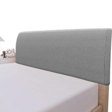 Imagem de Capa de cabeceira de cama Easy-Going Stretch Jacquard cinza claro