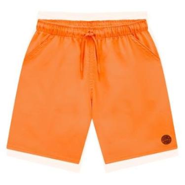 Imagem de Bermuda Infantil Menino em Nylon Laranja Neon Onda Marinha-Masculino