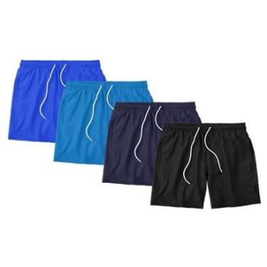 Imagem de Kit 4 Shorts Masculino Liso Básico Bermuda Tactel Água Praia Treino Academia Corrida-Masculino