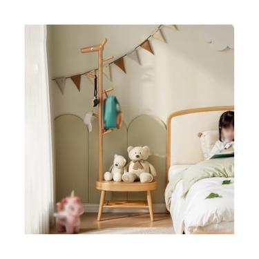 Imagem de KEG801302 Cabide de madeira maciça para corredor cabide de roupas de veado quarto sala de estar rack de armazenamento de desenho animado criativo mesa de cabeceira suporte de chapéu (madeira, médio)