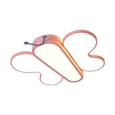 Imagem de Luminária LED moderna e criativa para quarto infantil, luminária de teto para quarto de menina, luminária com desenho de borboleta criativa, luz quente e romântica para quarto de princesa, 4