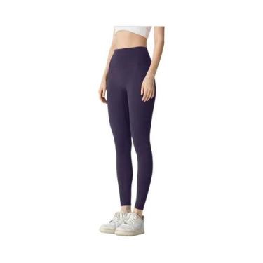 Imagem de Calças De Yoga De Nylon De Cintura Alta Para Mulheres, Leggings De Fit