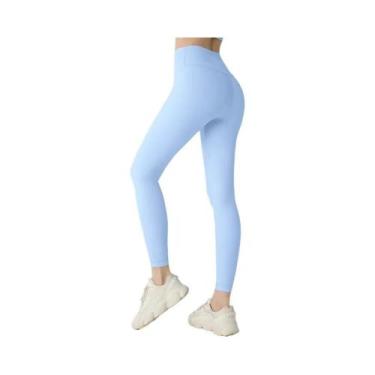 Imagem de Calças De Yoga De Nylon De Cintura Alta Para Mulheres, Leggings De Fit