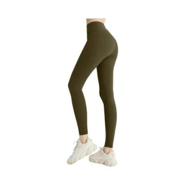 Imagem de Calças De Yoga De Nylon De Cintura Alta Para Mulheres, Leggings De Fit