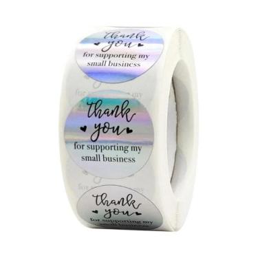 Imagem de Adesivos De Agradecimento Laser Arco-Íris 50-500pcs Etiquetas Adesivas