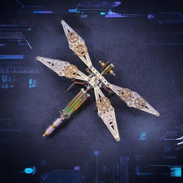 Imagem de Steampunk Metal Inseto Mecânico Steampunk Escultura Steampunk Mecânica Inseto Mecânico Mecânico 3D Kits de Quebra-Cabeça de Metal Steampunk para Adultos (Libélula Mecânica D)