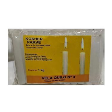 Imagem de Vela Brilho Parve Kosher Numero 3 Pacote  1 Kg 