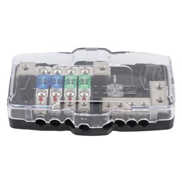 Imagem de Cosiki Caixa de Distribuição Multifuncional de Fusíveis de 4 Vias para áudio Automotivo Com LED para SUV UTV, Plástico + Metal, 1 Pacote