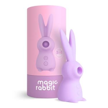 Imagem de Magic Rabbit 3 em 1 Sugador de Clitóris Estimulador de Lingua e Vibração 7 Intensidades Recarregável A Sós (LILÁS)