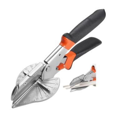 Imagem de Tesouras de esquadria para acabamento de madeira, ferramenta portátil multiângulo ajustável de 45°-135°, entroncamento multifuncional, tesoura de moldagem, perfeita para corte de esquadria, redonda de