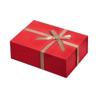 Imagem de Caixa De Presente Retangular Dobrável Com Fecho Magnético Preto Para C