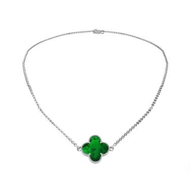 Imagem de Colar marsilea  crisopazio  12mm em Prata 950  Sofisticação e Estilo