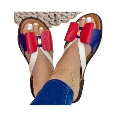 Imagem de Sandálias Casuais Femininas De Verão Com Laço Borboleta, Sapatilhas Co