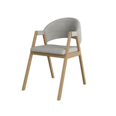 Imagem de Cadeira Suellen Luxo Reforçada Para Mesa De Jantar Linho Cinza Claro