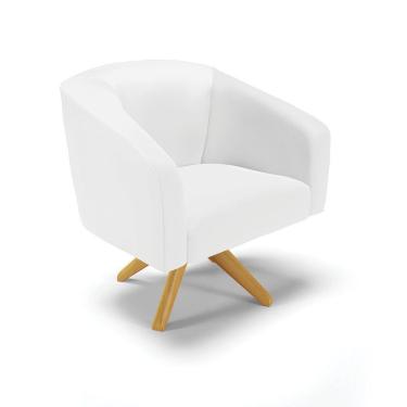 Imagem de Cadeira Sala De Jantar Giratória Ma30 Stella Sintético D03 - D'rossi Cor Branco