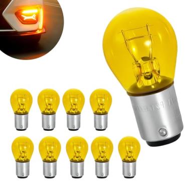 Imagem de AMZAUTO Lâmpada de freio e cauda 10 peças 1157, compatível com P21/5W S25 BAY15D 7528 2057 2357, substituição universal para luzes de freio alto/baixo, estacionamento, marcador, reserva e seta